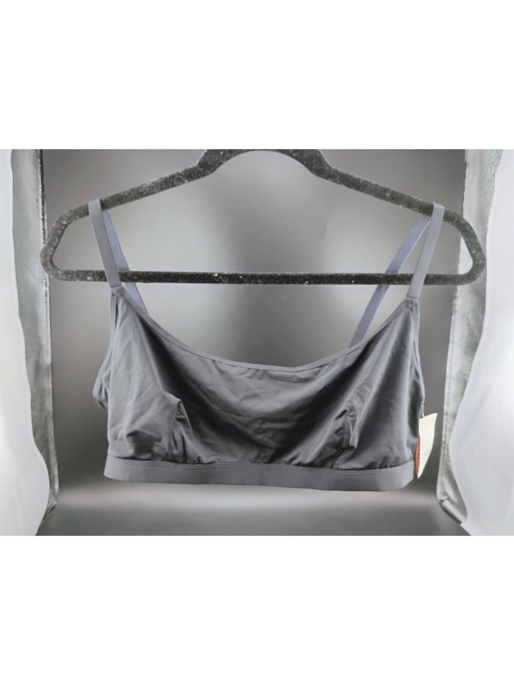 Parade Replayed Scoop Neck Adjustable Strap Bra Large Black